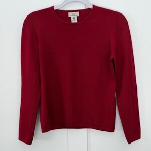 346 Brooks Brothers Women's Wool Sweater Red Crewneck Old Money Pullover Medium